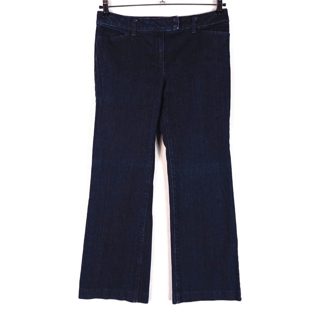 Talbots Jeans 8/29 PETITE Blue Trouser Style Dark Wash Denim Mid Rise Preppy